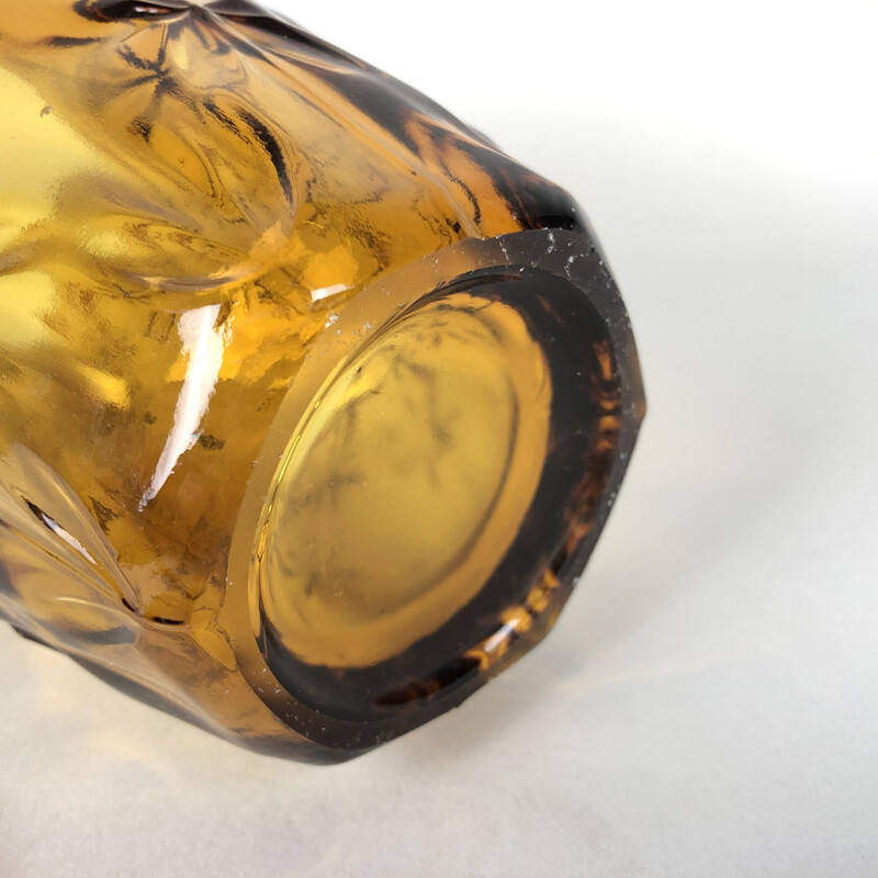 Vintage amber glass vase, 1970