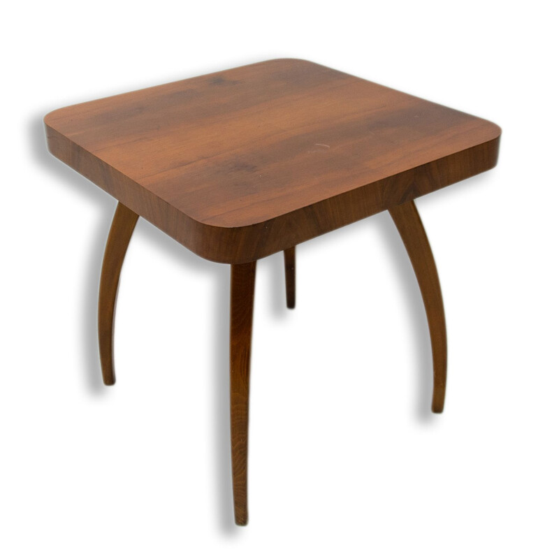 Vintage walnut spider table "H-259" by Jindrich Halabala, Czechoslovakia 1950