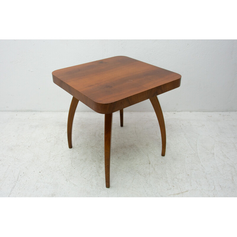 Vintage walnut spider table "H-259" by Jindrich Halabala, Czechoslovakia 1950