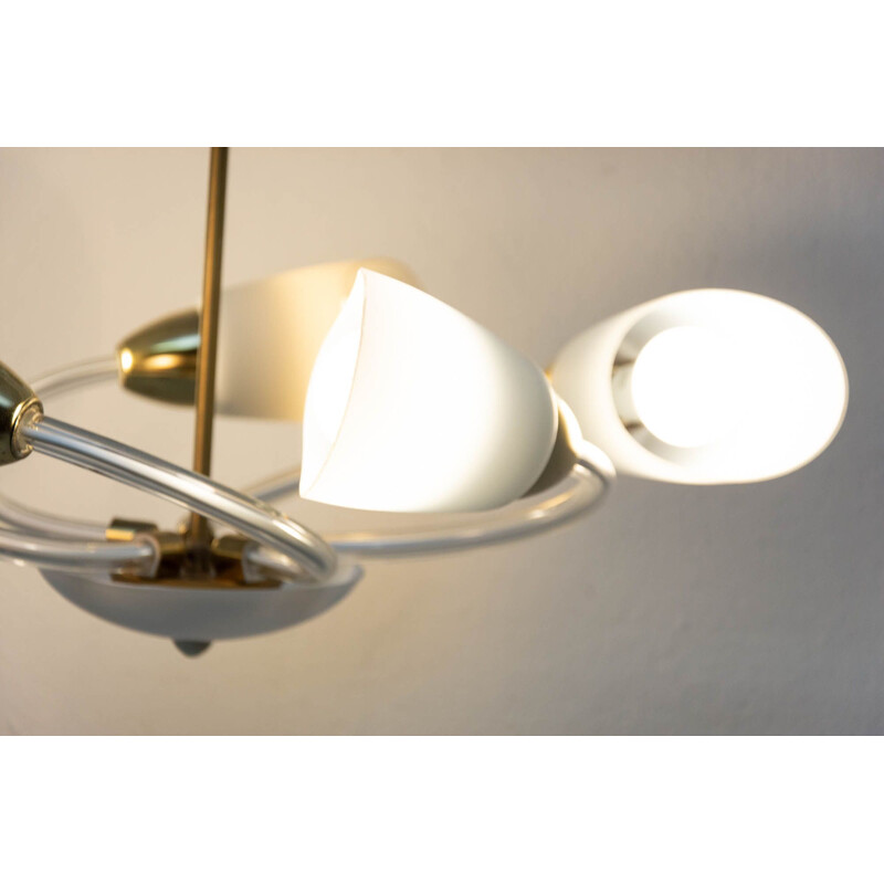 Vintage glazen hanglamp, Tsjechoslowakije 1960