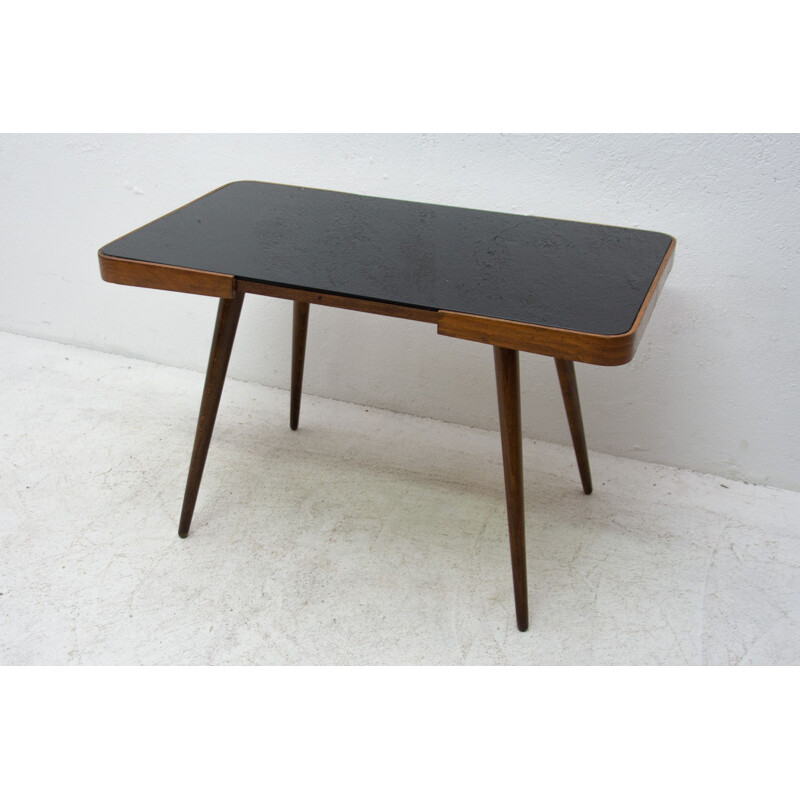 Table basse vintage en verre opaque Tchécoslovaquie 1960