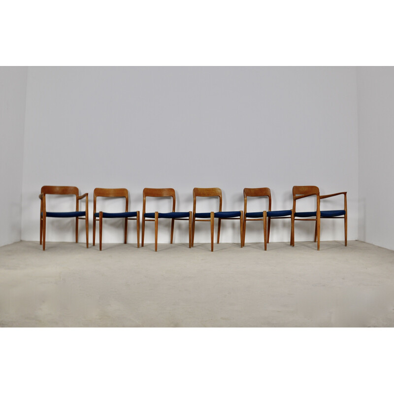 Set of 6 vintage Chair by Niels O. Moller for J. L. Mollers Mobelfabrik Danish 1970s