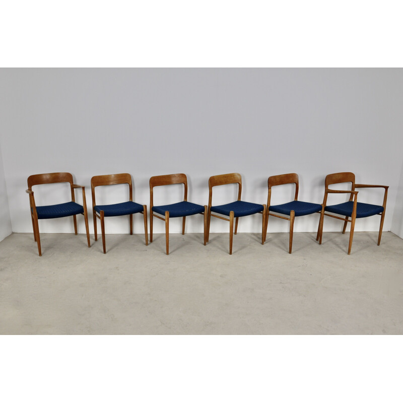 Set of 6 vintage Chair by Niels O. Moller for J. L. Mollers Mobelfabrik Danish 1970s