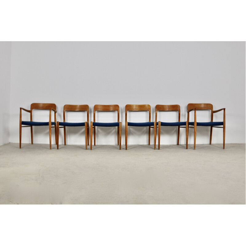 Set of 6 vintage Chair by Niels O. Moller for J. L. Mollers Mobelfabrik Danish 1970s