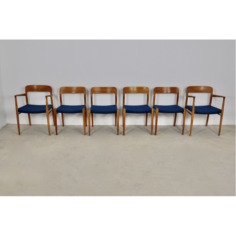 Set of 6 vintage Chair by Niels O. Moller for J. L. Mollers Mobelfabrik Danish 1970s