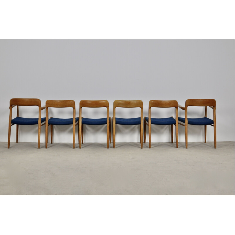 Lot de 6 chaises vintage de Niels O. Moller pour J. L. Mollers Mobelfabrik Danois 1970