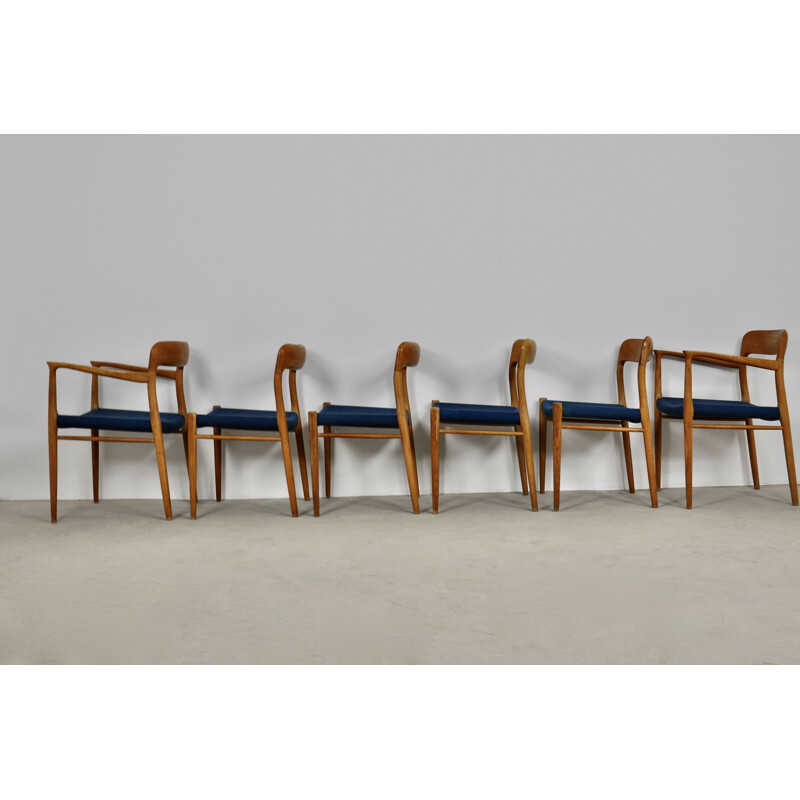 Lot de 6 chaises vintage de Niels O. Moller pour J. L. Mollers Mobelfabrik Danois 1970