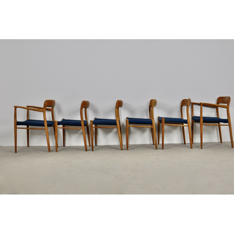 Set of 6 vintage Chair by Niels O. Moller for J. L. Mollers Mobelfabrik Danish 1970s