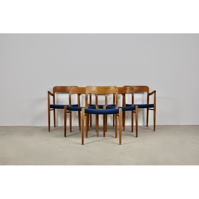 Set of 6 vintage Chair by Niels O. Moller for J. L. Mollers Mobelfabrik Danish 1970s