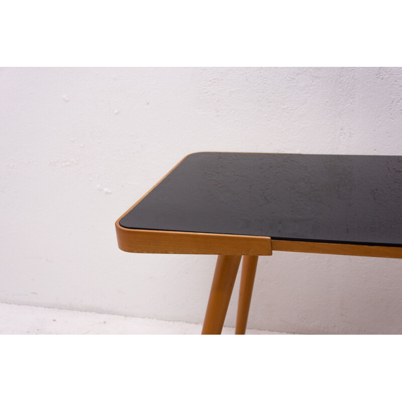 Vintage coffee table in opaque glass, Czechoslovakia 1960