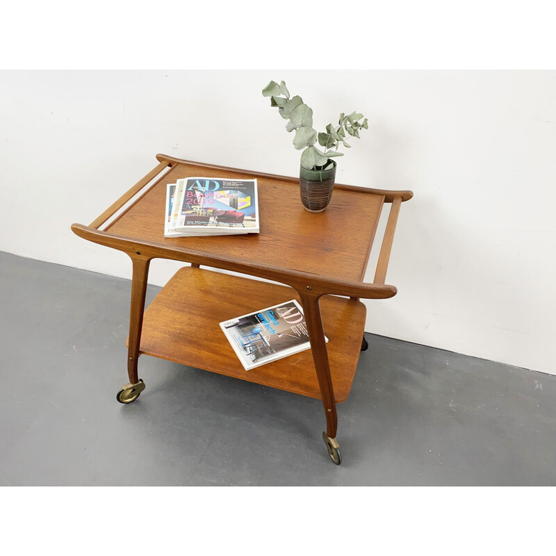 Mid-Century Teak Serving Trolley Denmark 1960s