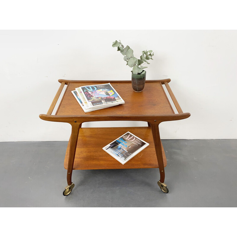 Mid-Century Teak Serving Trolley Denmark 1960s