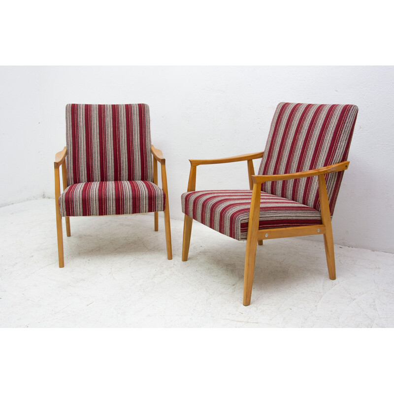 Pair of mid century armchairs Czechoslovakia 1960s