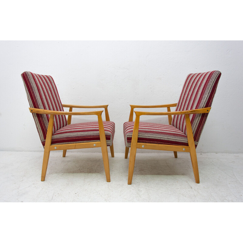 Pair of mid century armchairs Czechoslovakia 1960s