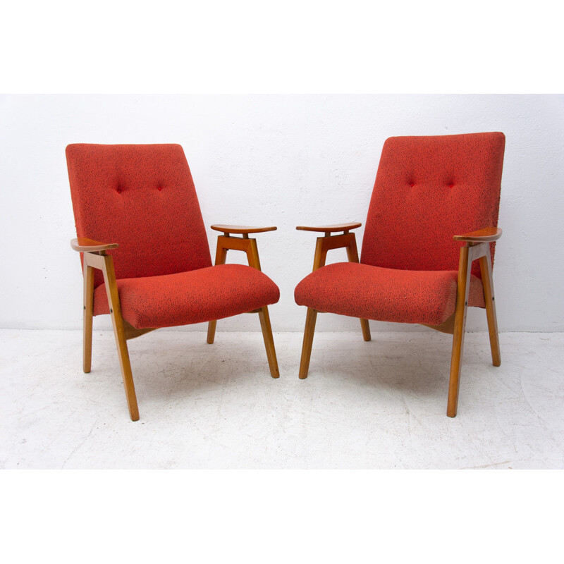 Pair of midcentury armchairs by Jaroslav Šmídek for Jitona 1960s