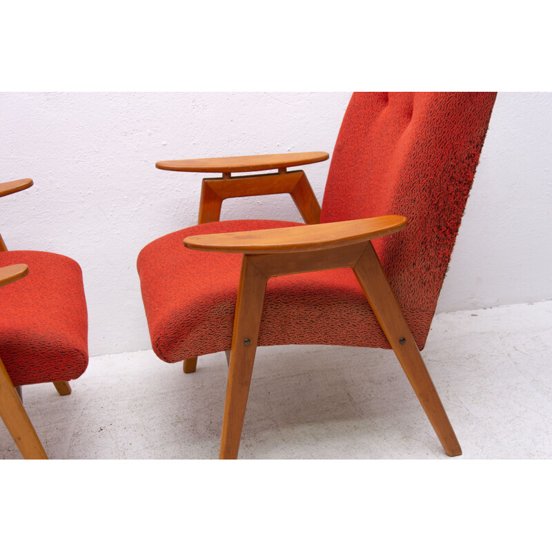 Pair of midcentury armchairs by Jaroslav Šmídek for Jitona 1960s