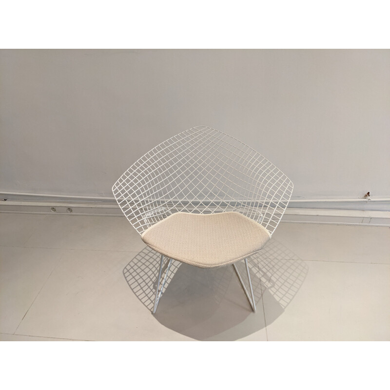 Fauteuil vintage Diamant blanc par Harry Bertoia pour Knoll