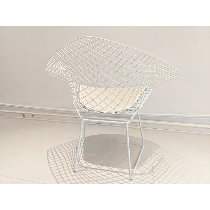 Fauteuil vintage Diamant blanc par Harry Bertoia pour Knoll