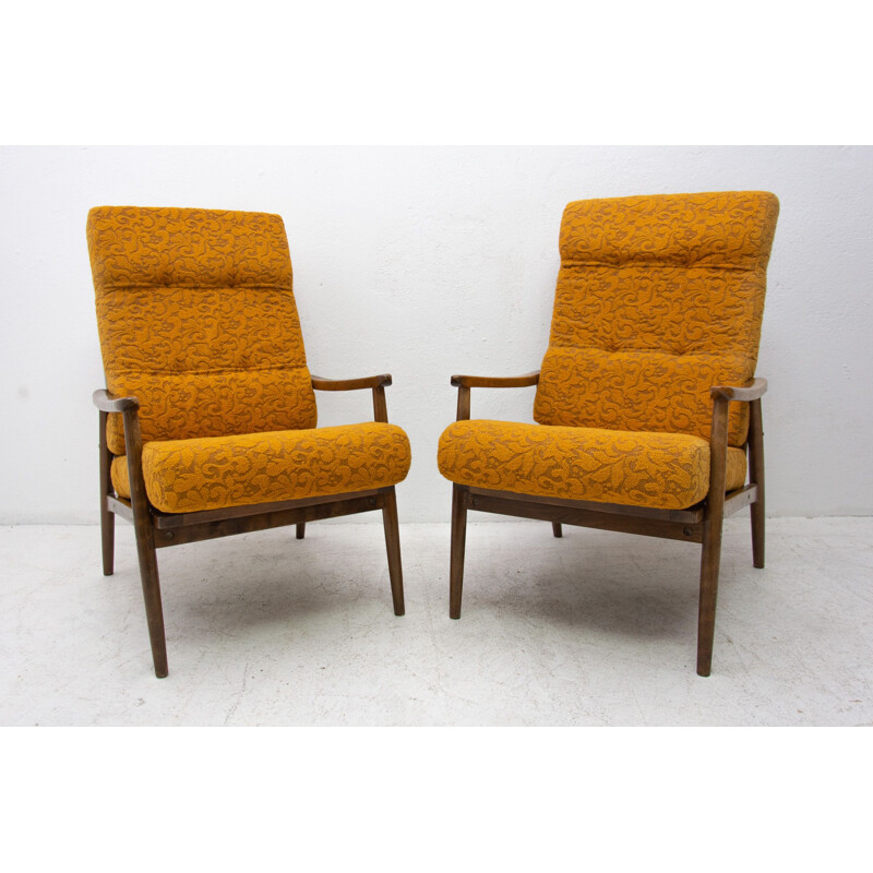 Pair of mid century armchairs Czechoslovakia 1960s