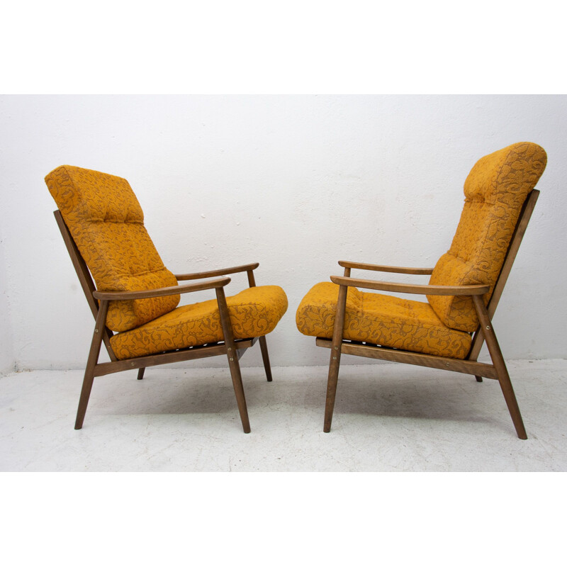 Pair of mid century armchairs Czechoslovakia 1960s