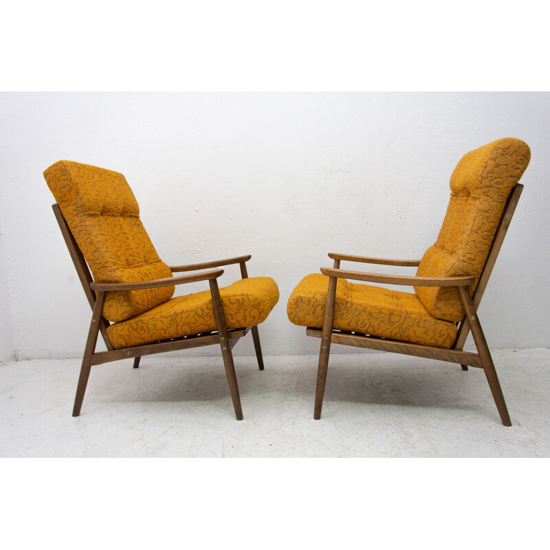 Paire de fauteuils vintage Tchécoslovaquie 1960