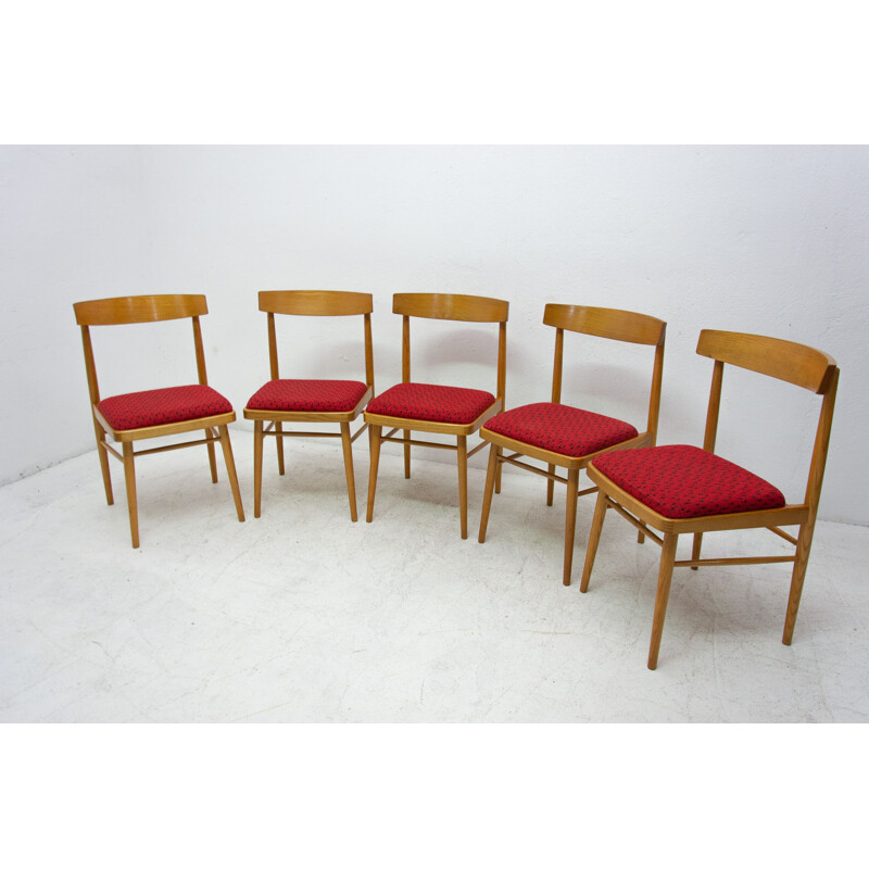 Conjunto de 5 cadeiras de vindima Tchecoslováquia 1970