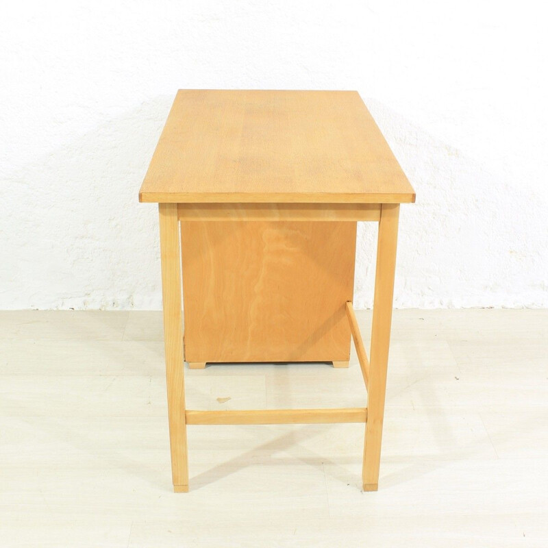 Vintage bureau met rolluiken in massief eiken en beuken, 1950