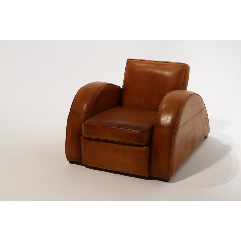 Paire de fauteuils en cuir, Michel DUFET - 1950