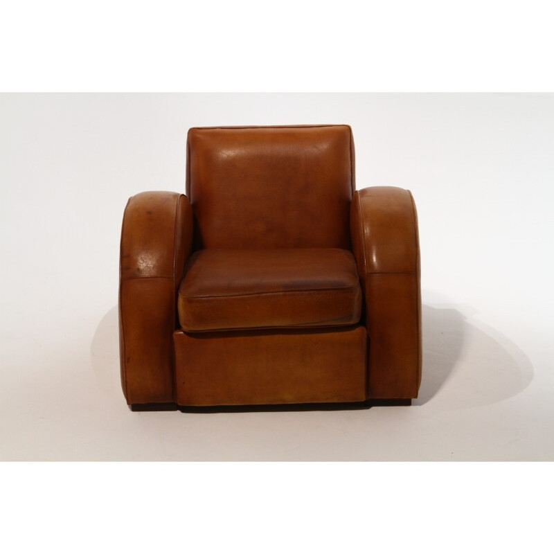 Paire de fauteuils en cuir, Michel DUFET - 1950