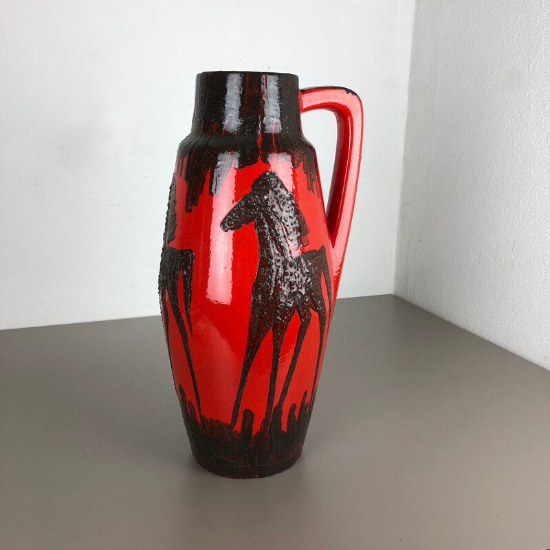 Vaso de cerâmica Vintage para Scheurich, Alemanha 1970