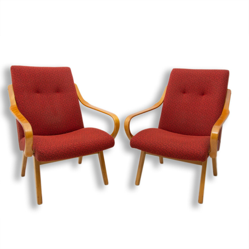 Pair of vintage bentwood armchairs by Jaroslav Šmídek, Czechoslovakia 1960