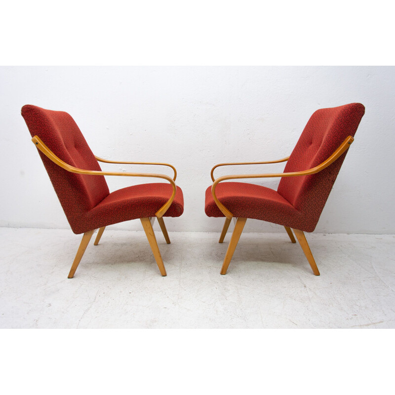 Pair of vintage bentwood armchairs by Jaroslav Šmídek, Czechoslovakia 1960