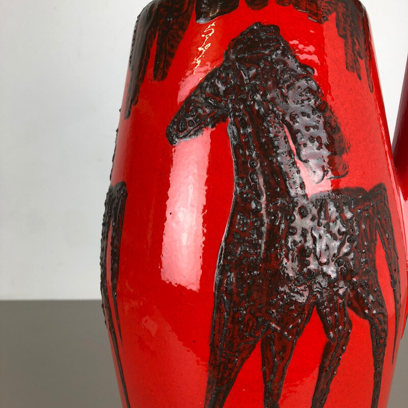 Vase vintage en céramique super grasse pour Scheurich, Allemagne 1970
