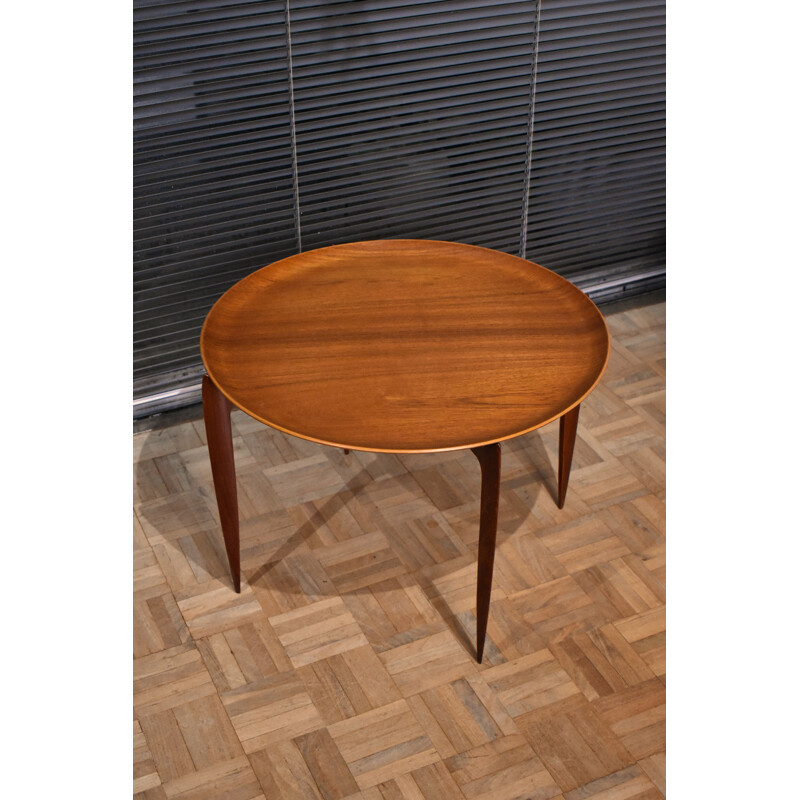 Vintage Engholm & Willumsen Teak Folding Side Table For Fritz Hansen 1950s