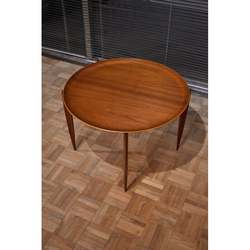 Vintage Engholm & Willumsen Teak Folding Side Table For Fritz Hansen 1950s