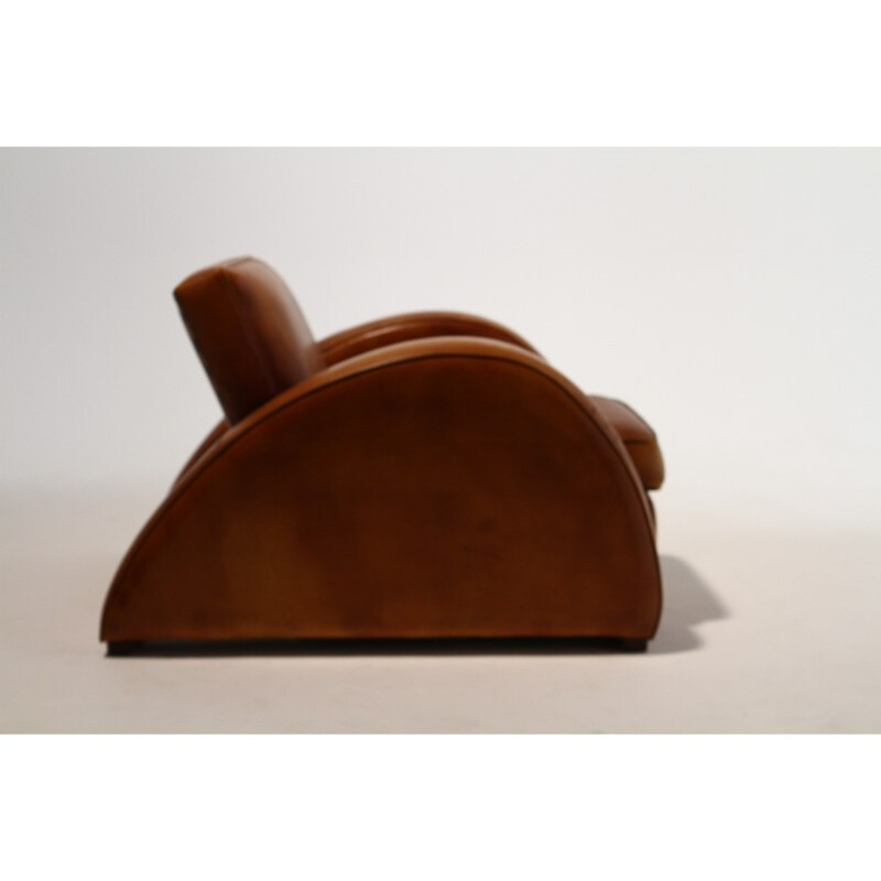 Paire de fauteuils en cuir, Michel DUFET - 1950