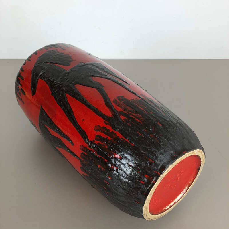 Vase vintage à cheval multicolore en céramique pour Scheurich, Allemagne 1970