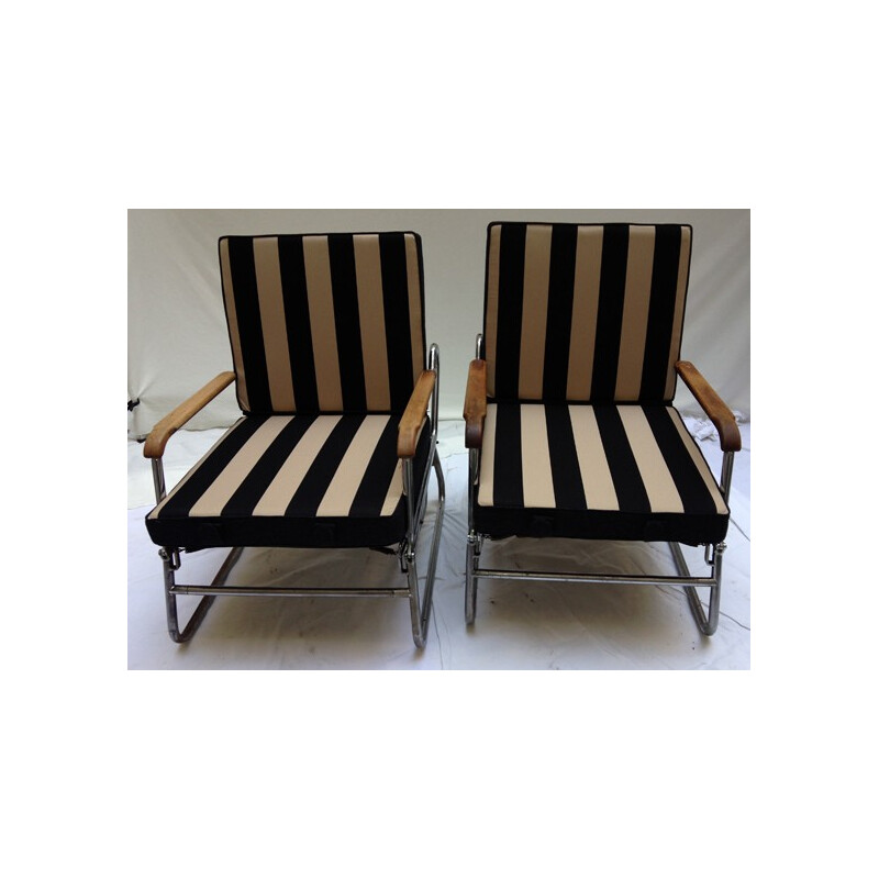 Pair of lounge chairs, François CARUELLE - 50s