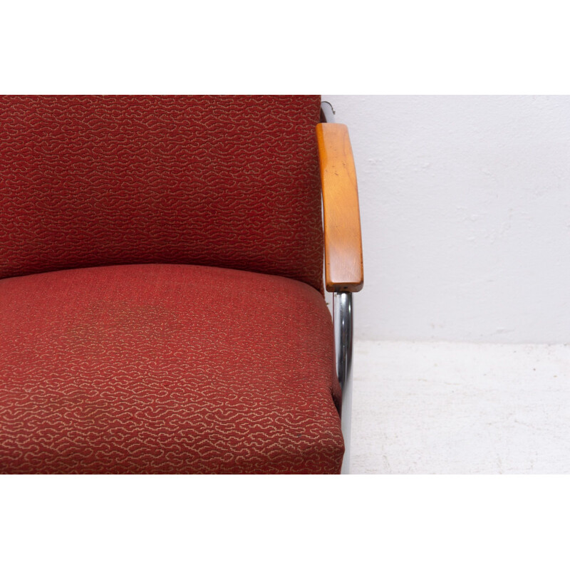 Paar Vintage Bauhaus Stahlrohr-Sessel von Mücke
