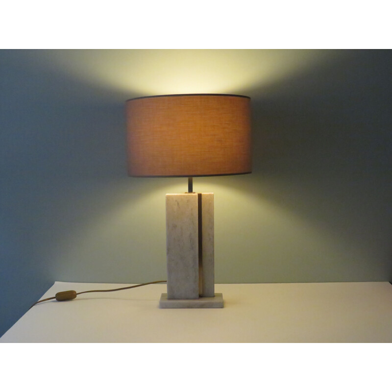 Vintage Table lamp marble and brass 1970s