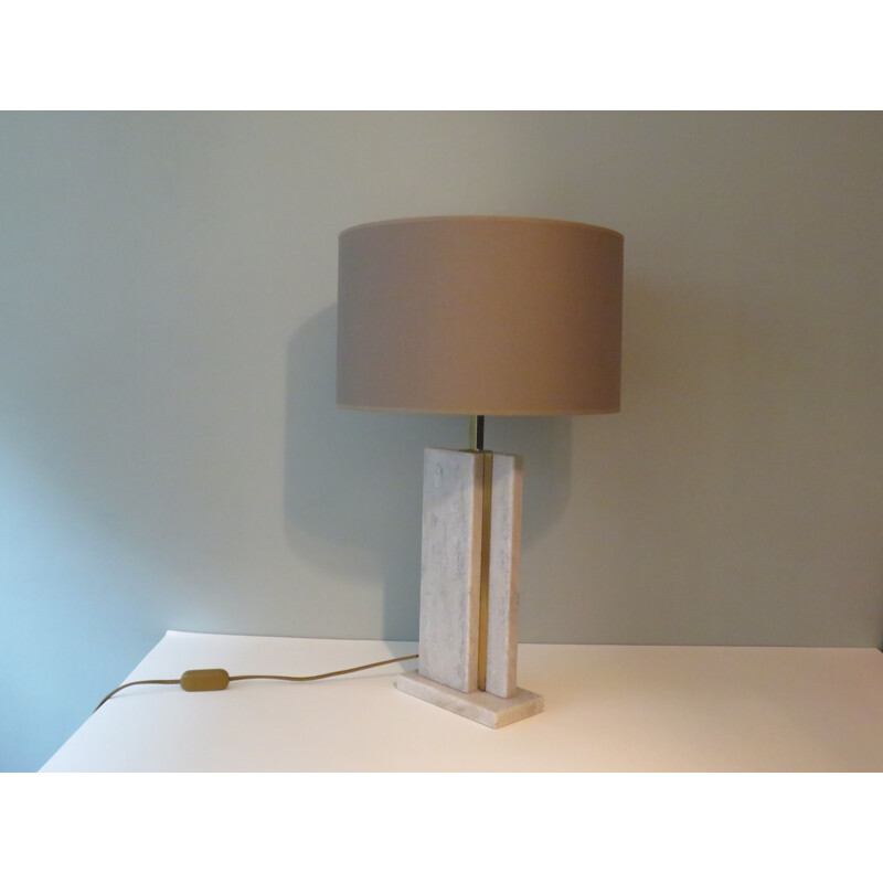 Vintage Table lamp marble and brass 1970s