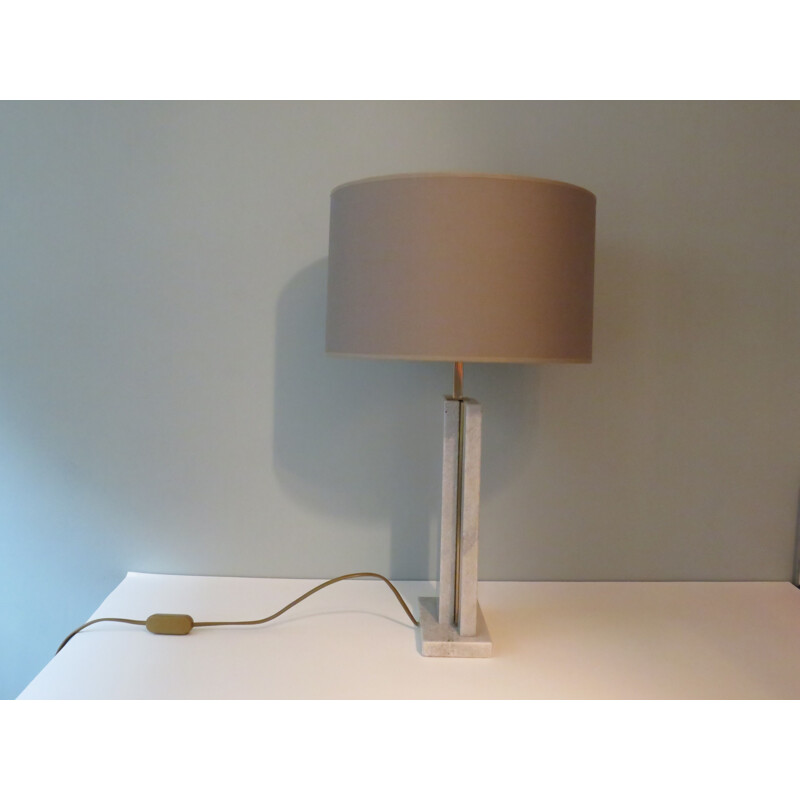 Vintage Table lamp marble and brass 1970s