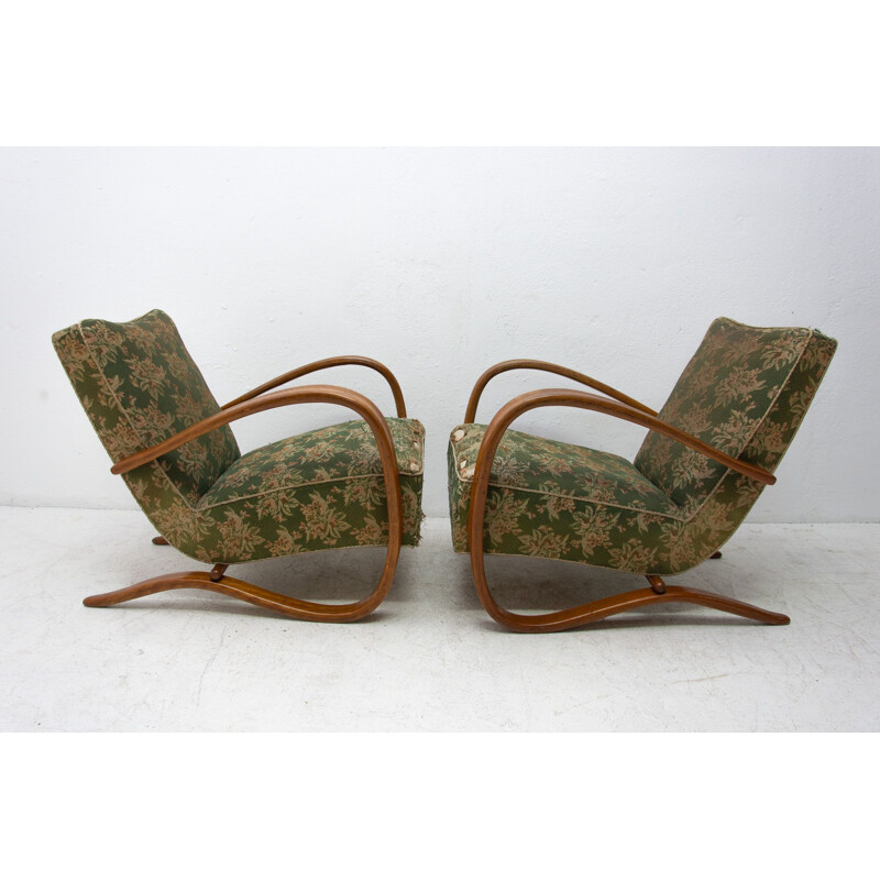 Paar Vintage-Lounge-Sessel aus Bugholz Tschechoslowakei 1930