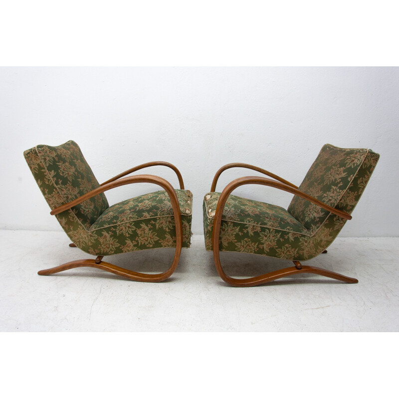 Pair of vintage Lounge bentwood armchairs Czechoslovakia 1930s