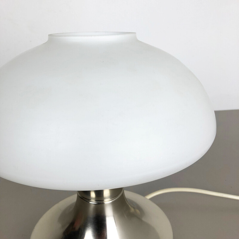 Vintage Original Modernist Mushroom Sputnik Table Light with Opal Shade Italy 1970s