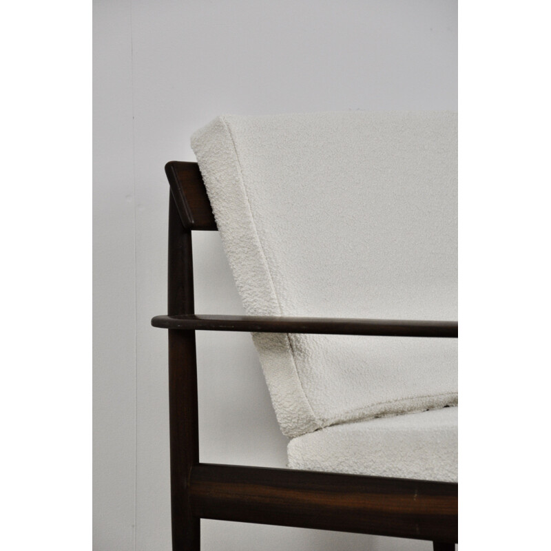 Pair of white vintage Armchairs Scandinavian 1960s