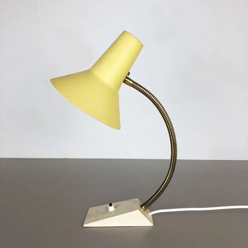 Vintage modernistische metalen en messing tafellamp van SIS Lights, Duitsland 1960