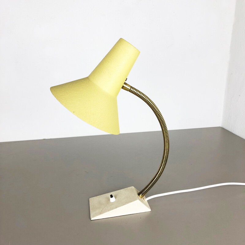 Vintage modernist metal and brass table lamp by SIS Lights, Germany 1960