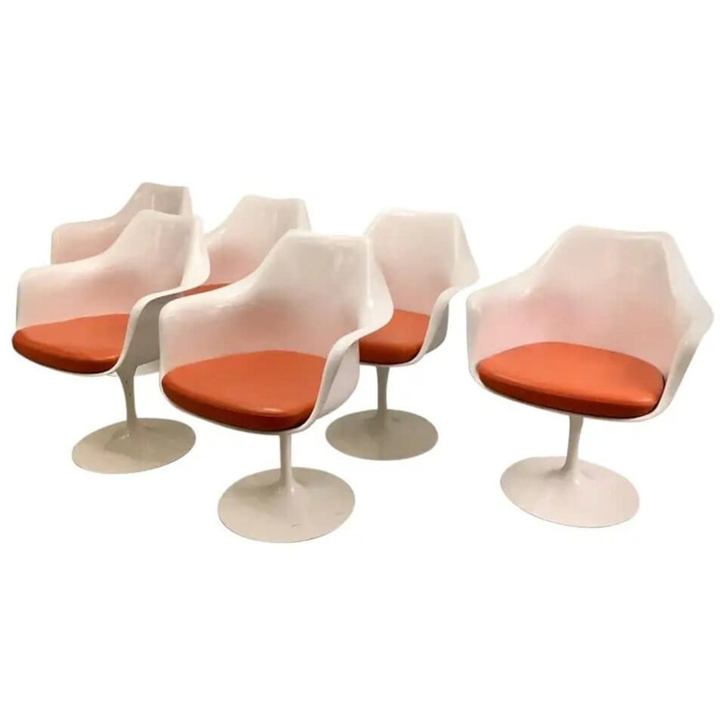 Set of 6 vintage Tulip armchairs by Eero Saarinen for Knoll