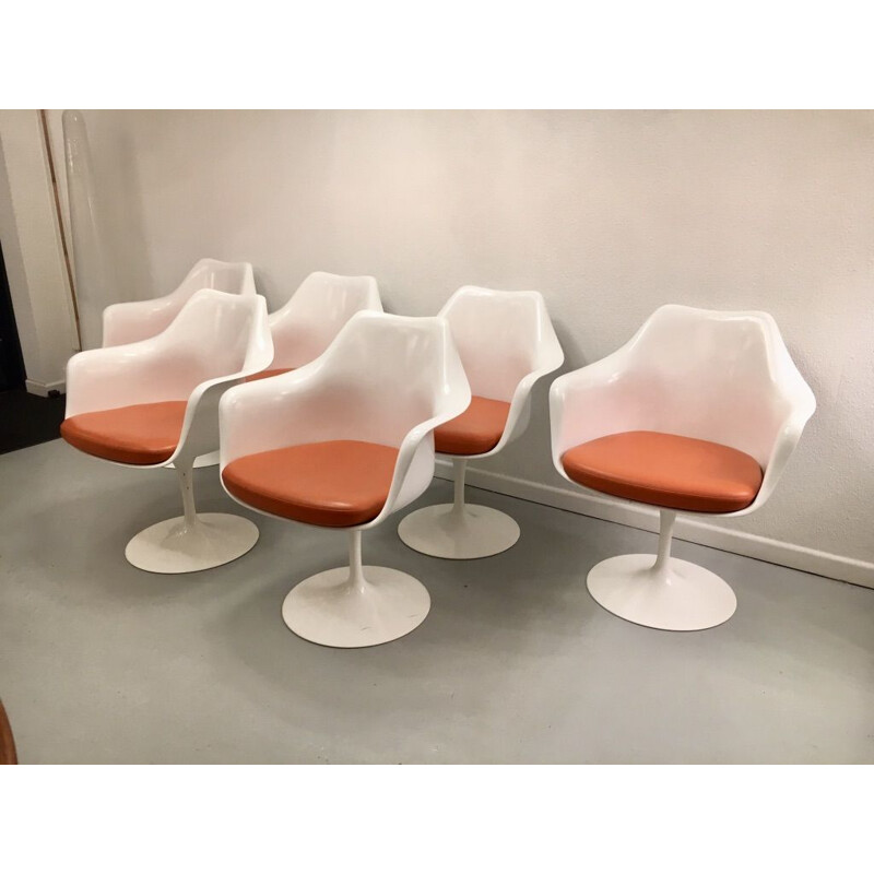 Set of 6 vintage Tulip armchairs by Eero Saarinen for Knoll